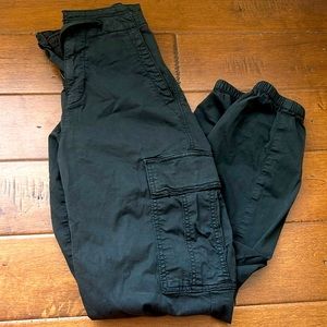 Black cargo joggers from American eagle